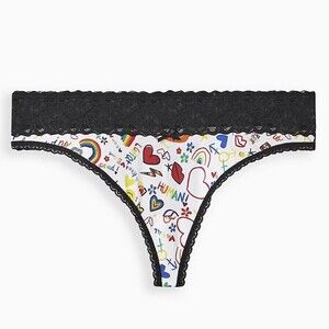Torrid curve womens New 6X pride Inlet lace thong mid rise plus sexy panty